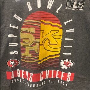 2 XL Fanatics Super Bowl LVIII T-Shirt. Las Vegas 2024. Chiefs vs 49ers
